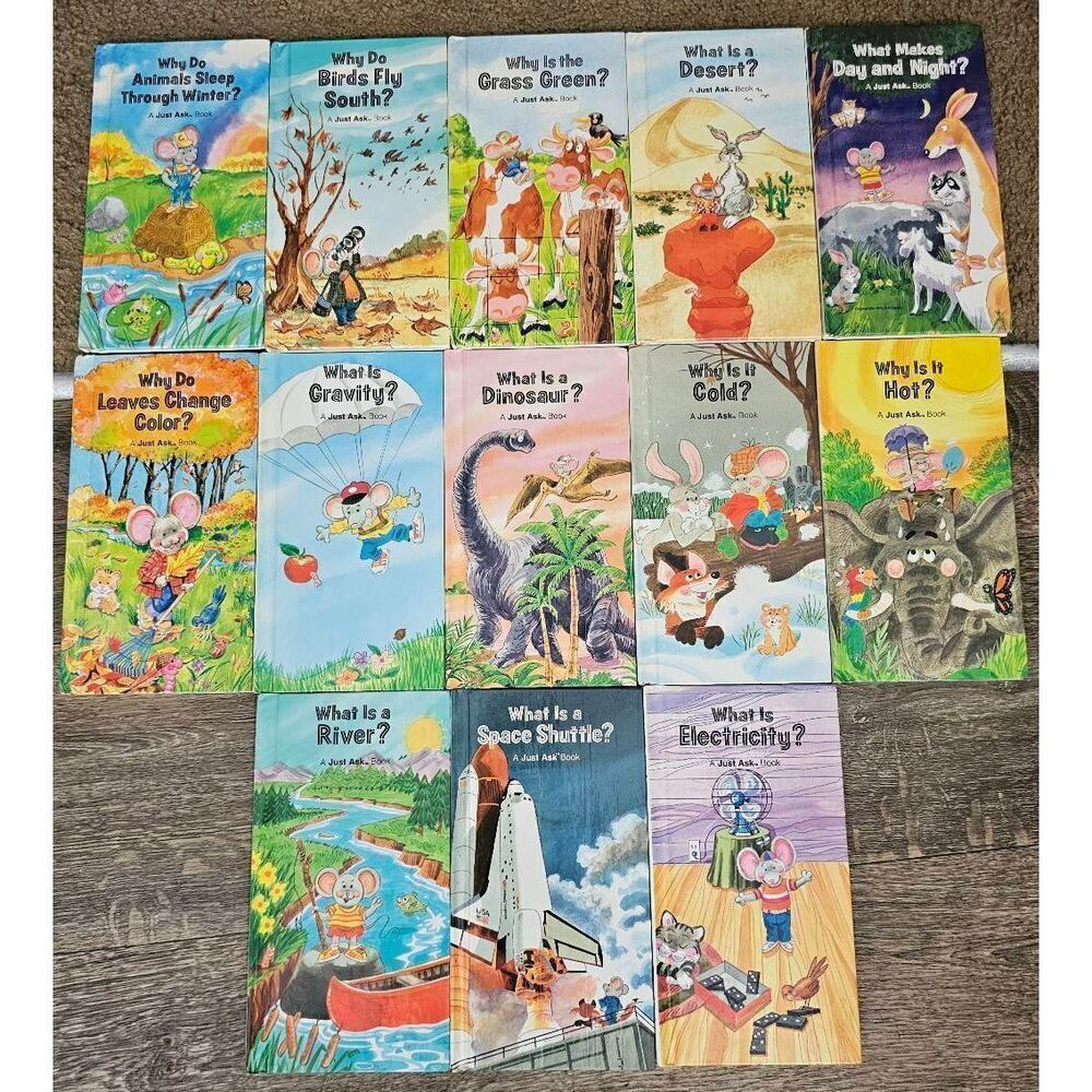 Set 14 Book Set of Weekly Reader Just Ask Books What Is? Why do? Vintage 1980s